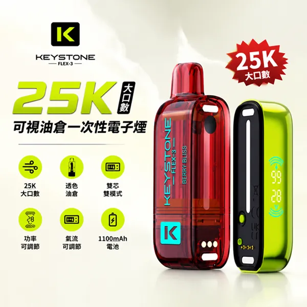 15種口味|KEYSTONE FLEX-3 25000口一次性電子煙
